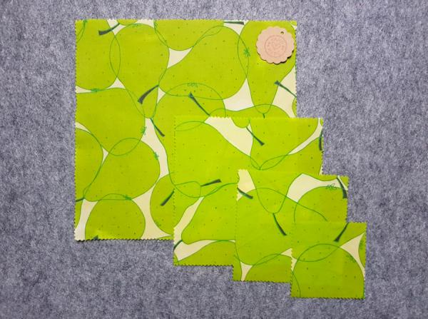 Preview: Bienenwachstuch-Birne 4er-Set